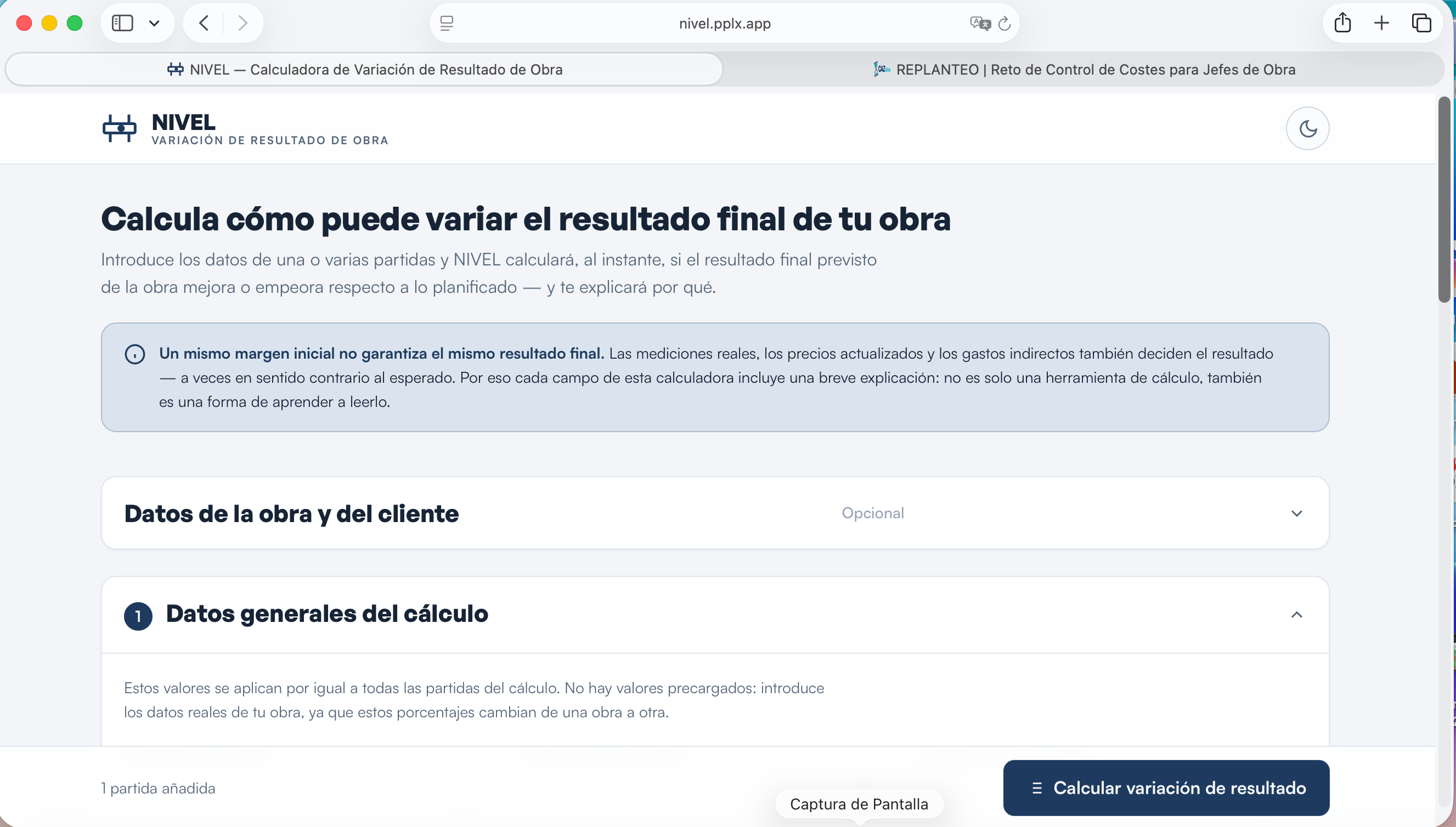 Detalle adicional de NIVEL en escritorio