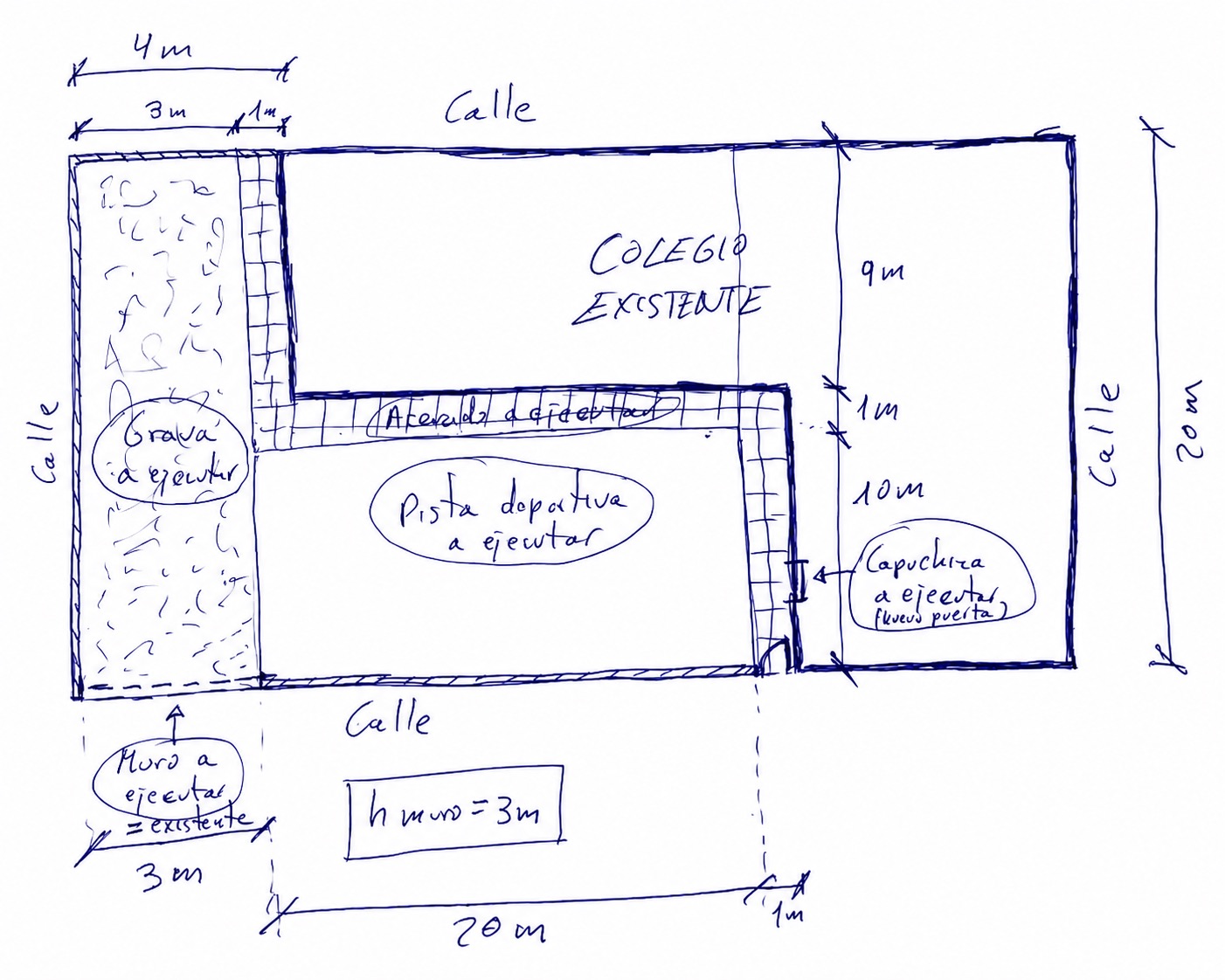 Croquis de la reforma del Colegio de Cádiar